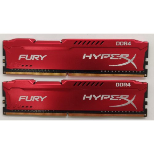 Озу Kingston DDR4 16GB (2x8GB) 2400Mhz HyperX FURY Red (HX424C15FR2K2/16) (Восстановлено продавцом, 838878) купить в Украине: Киев, Днепр, Харьков, Одесса  | Проверка совместимости, низкая цена, отзывы, характеристики от TELEMART фото