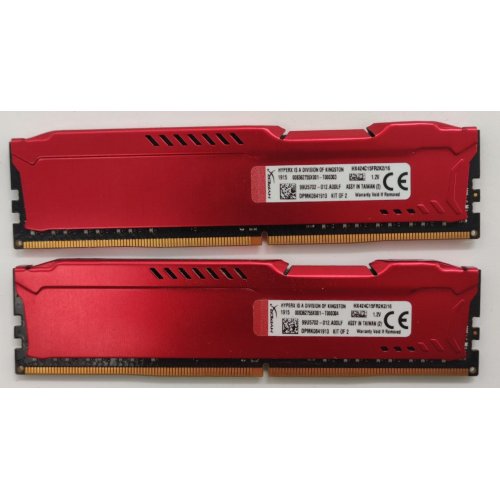 Озу Kingston DDR4 16GB (2x8GB) 2400Mhz HyperX FURY Red (HX424C15FR2K2/16) (Восстановлено продавцом, 838878) купить в Украине: Киев, Днепр, Харьков, Одесса  | Проверка совместимости, низкая цена, отзывы, характеристики от TELEMART фото
