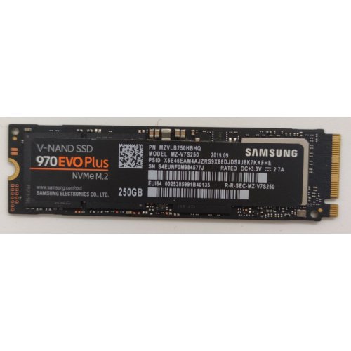 Ssd-диск Samsung 970 Evo Plus V-NAND MLC 250GB M.2 (2280 PCI-E) (MZ-V7S250BW) (Відновлено продавцем, 838891) купити в Україні: Київ, Львів, Хмельницький, Тернопіль, Івано-Франківськ | Перевірка сумісності, низька ціна, відгуки, характеристики від TELEMART фото