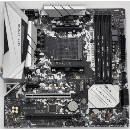 Материнская плата AsRock B450M Steel Legend (sAM4, AMD B450) (Восстановлено продавцом, 838931) купить в Украине: Киев, Днепр, Харьков, Одесса  | Проверка совместимости, низкая цена, отзывы, характеристики от TELEMART фото