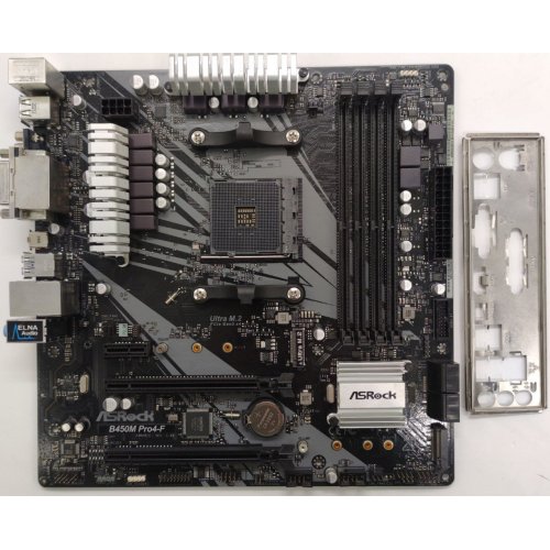 Материнская плата AsRock B450M Pro4-F (sAM4, AMD B450) (Восстановлено продавцом, 838936) купить в Украине: Киев, Днепр, Харьков, Одесса  | Проверка совместимости, низкая цена, отзывы, характеристики от TELEMART фото