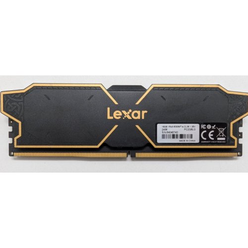 Озп Lexar DDR5 16GB 16GB 6000Mhz Thor Black (LD5U16G1K60C38LG-RGD) (Відновлено продавцем, 839153) купити в Україні: Київ, Львів, Хмельницький, Тернопіль, Івано-Франківськ | Перевірка сумісності, низька ціна, відгуки, характеристики від TELEMART фото