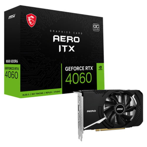 Відеокарта MSI GeForce RTX 4060 AERO ITX OC 8192MB (RTX 4060 AERO ITX 8G OC) (Відновлено продавцем, 839232) купити в Україні: Київ, Львів, Хмельницький, Тернопіль, Івано-Франківськ | Перевірка сумісності, низька ціна, відгуки, характеристики від TELEMART фото