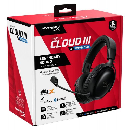 Наушники HyperX Cloud III S Wireless (A59YZAA) Black купить в Украине: Киев, Днепр, Харьков, Одесса  | Низкая цена, отзывы, характеристики от TELEMART фото