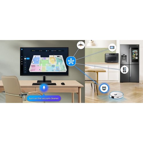 Монітор Samsung 32" Smart M70F (LS32FM702UZXUA) Black купити в Україні: Київ, Львів, Хмельницький, Тернопіль, Івано-Франківськ | Низька ціна, відгуки, характеристики від TELEMART фото