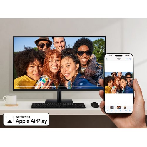 Монітор Samsung 32" Smart M70F (LS32FM702UZXUA) Black купити в Україні: Київ, Львів, Хмельницький, Тернопіль, Івано-Франківськ | Низька ціна, відгуки, характеристики від TELEMART фото