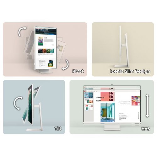 Монитор Samsung 32" Smart M80F (LS32FM803UZXUA) White купить в Украине: Киев, Днепр, Харьков, Одесса  | Низкая цена, отзывы, характеристики от TELEMART фото