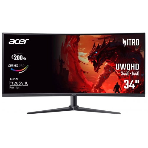 Монитор Acer 34" Nitro XZ340CURX0bmiiphx (UM.CX0EE.013) Black купить в Украине: Киев, Днепр, Харьков, Одесса  | Низкая цена, отзывы, характеристики от TELEMART фото