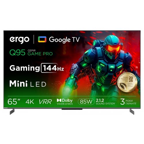 Телевізор ERGO 65" 65MQ95 Game Pro Black купити в Україні: Київ, Львів, Хмельницький, Тернопіль, Івано-Франківськ | Низька ціна, відгуки, характеристики від TELEMART фото