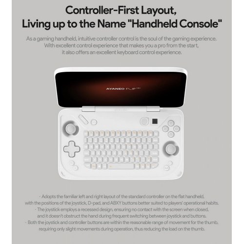 Уценка портативная игровая консоль AYANEO Flip KB 16GB/512GB Shadow Black (Следы использования, 839634) купить в Украине: Киев, Днепр, Харьков, Одесса  | Низкая цена, отзывы, характеристики от TELEMART фото