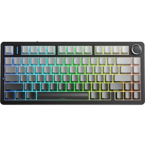 Уцінка клавіатура AULA F75 Gasket Reaper Switch Wireless (6948391209913) Black/Grey (Розкрита упаковка, 839647) купити в Україні: Київ, Львів, Хмельницький, Тернопіль, Івано-Франківськ | Низька ціна, відгуки, характеристики від TELEMART фото