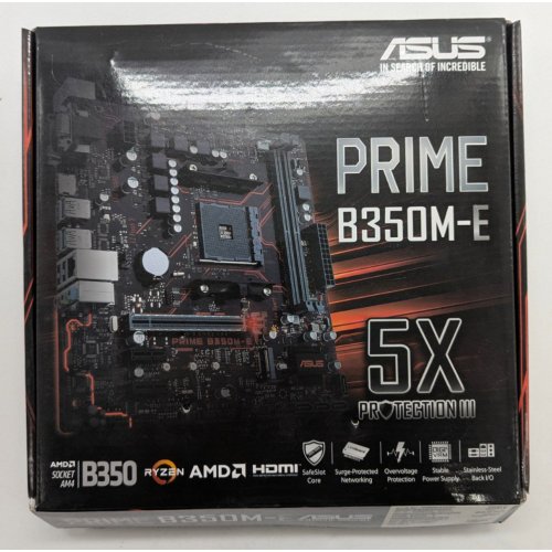 Материнська плата Asus PRIME B350M-E (sAM4, AMD B350) (Відновлено продавцем, 839847) купити в Україні: Київ, Львів, Хмельницький, Тернопіль, Івано-Франківськ | Перевірка сумісності, низька ціна, відгуки, характеристики від TELEMART фото