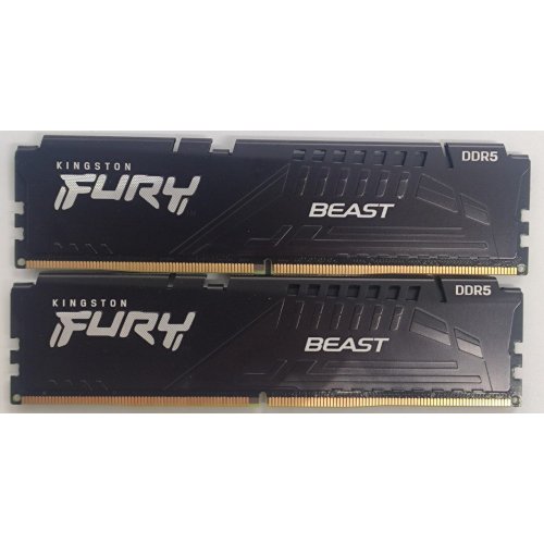 Озу Kingston DDR5 32GB (2x16GB) 5200Mhz FURY Beast Black (KF552C40BBK2-32) (Восстановлено продавцом, 839852) купить в Украине: Киев, Днепр, Харьков, Одесса  | Проверка совместимости, низкая цена, отзывы, характеристики от TELEMART фото