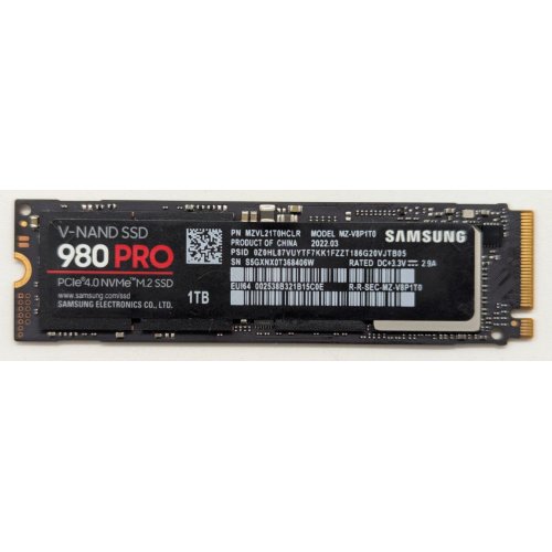 Ssd-диск Samsung 980 PRO V-NAND MLC 1TB M.2 (2280 PCI-E) NVMe 1.3c (MZ-V8P1T0BW) (Восстановлено продавцом, 839879) купить в Украине: Киев, Днепр, Харьков, Одесса  | Проверка совместимости, низкая цена, отзывы, характеристики от TELEMART фото