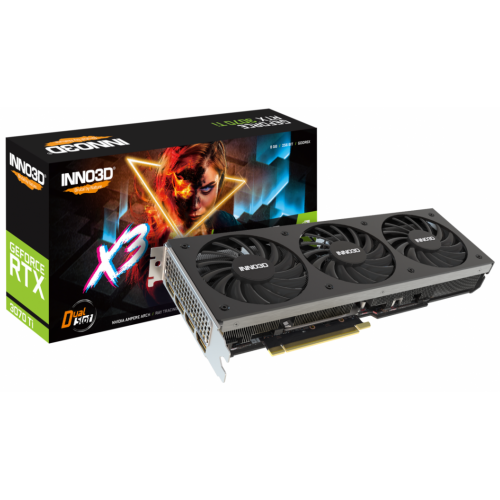 Відеокарта Inno3D GeForce RTX 3070 Ti X3 8192MB (N307T3-086X-1820VA45) (Відновлено продавцем, 839905) купити в Україні: Київ, Львів, Хмельницький, Тернопіль, Івано-Франківськ | Перевірка сумісності, низька ціна, відгуки, характеристики від TELEMART фото