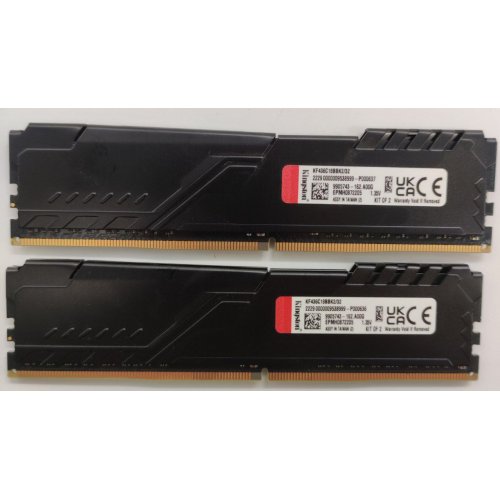 Озу Kingston DDR4 32GB (2x16GB) 3600Mhz FURY Beast Black (KF436C18BBK2/32) (Восстановлено продавцом, 839910) купить в Украине: Киев, Днепр, Харьков, Одесса  | Проверка совместимости, низкая цена, отзывы, характеристики от TELEMART фото