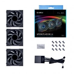 Уценка набор кулеров для корпуса Lian Li Uni Fan TL LCD 120 3 in 1 (G99.12TLLCD3B.00) Black (Без хаба, 839981)