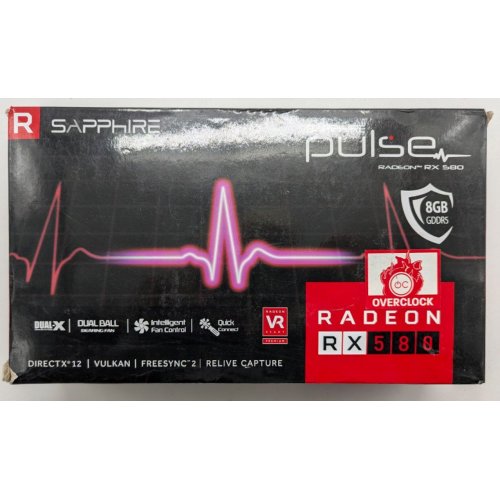 Відеокарта Sapphire Radeon RX 580 PULSE OC 8192MB (11265-05-20G) (Відновлено продавцем, 840140) купити в Україні: Київ, Львів, Хмельницький, Тернопіль, Івано-Франківськ | Перевірка сумісності, низька ціна, відгуки, характеристики від TELEMART фото