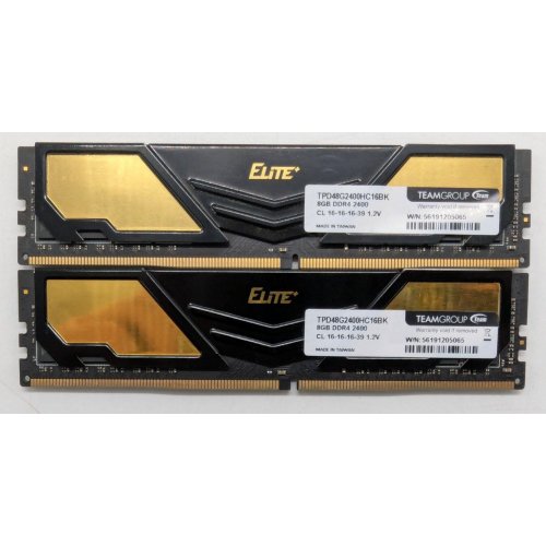 Озп Team DDR4 16Gb (2x8GB) 2400Mhz Elite Plus Black (TPD416G2400HC16DC01) (Відновлено продавцем, 840157) купити в Україні: Київ, Львів, Хмельницький, Тернопіль, Івано-Франківськ | Перевірка сумісності, низька ціна, відгуки, характеристики від TELEMART фото