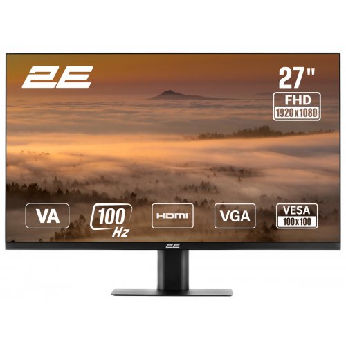 Монитор 2E 27" A2725B (2E-A2725B-01.EU) Black купить в Украине: Киев, Днепр, Харьков, Одесса  | Низкая цена, отзывы, характеристики от TELEMART фото