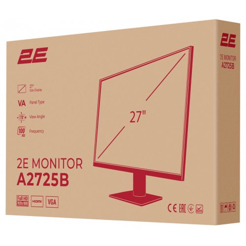 Монитор 2E 27" A2725B (2E-A2725B-01.EU) Black купить в Украине: Киев, Днепр, Харьков, Одесса  | Низкая цена, отзывы, характеристики от TELEMART фото