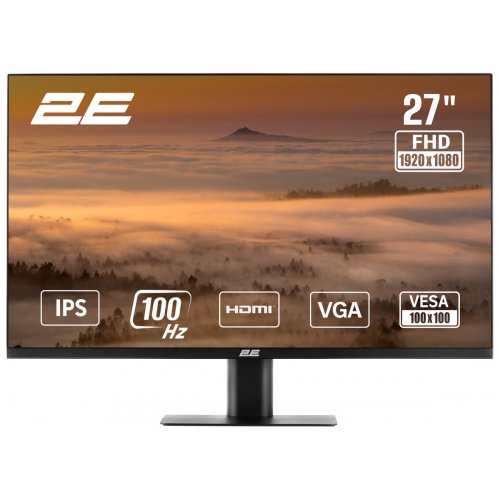 Монитор 2E 27" F2725B (2E-F2725B-01.EU) Black купить в Украине: Киев, Днепр, Харьков, Одесса  | Низкая цена, отзывы, характеристики от TELEMART фото