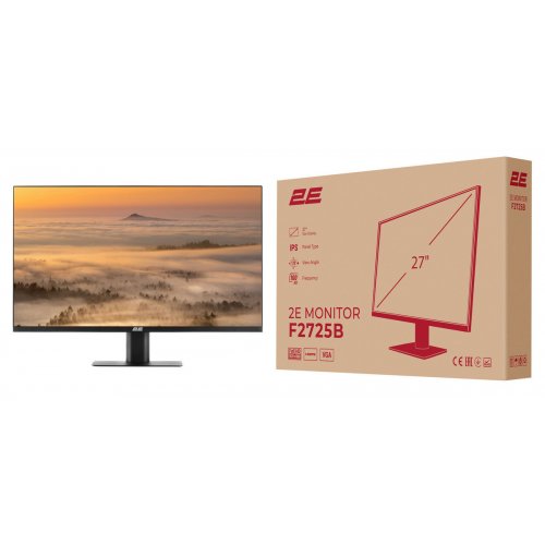 Монитор 2E 27" F2725B (2E-F2725B-01.EU) Black купить в Украине: Киев, Днепр, Харьков, Одесса  | Низкая цена, отзывы, характеристики от TELEMART фото