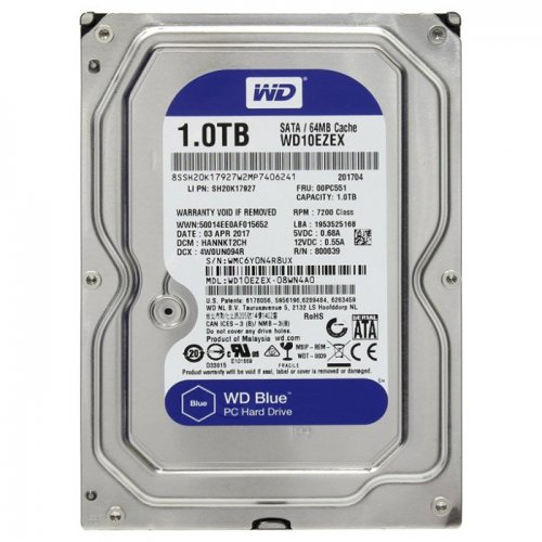 Жорсткий диск Western Digital Blue 1TB 64MB 3.5" (WD10EZEX-08WN4A0) (Відновлено продавцем, 784985) (Відновлено продавцем, 840201) купити в Україні: Київ, Львів, Хмельницький, Тернопіль, Івано-Франківськ | Перевірка сумісності, низька ціна, відгуки, характеристики від TELEMART фото