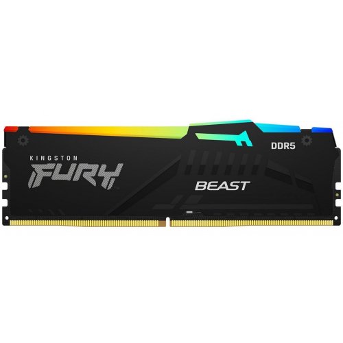 Уценка озу Kingston DDR5 32GB (2x16GB) 5200MHz FURY Beast RGB Black (KF552C40BBAK2-32) (Вскрытая упаковка, 840221) купить в Украине: Киев, Днепр, Харьков, Одесса  | Проверка совместимости, низкая цена, отзывы, характеристики от TELEMART фото