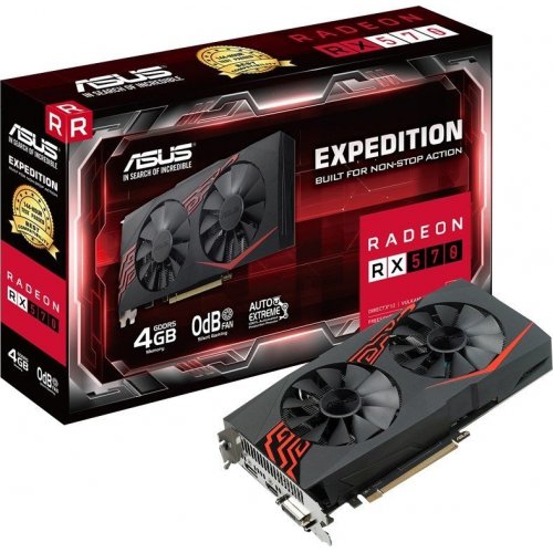 Відеокарта Asus Radeon RX 570 Expedition 4096MB (EX-RX570-4G) (Відновлено продавцем, 840224) купити в Україні: Київ, Львів, Хмельницький, Тернопіль, Івано-Франківськ | Перевірка сумісності, низька ціна, відгуки, характеристики від TELEMART фото