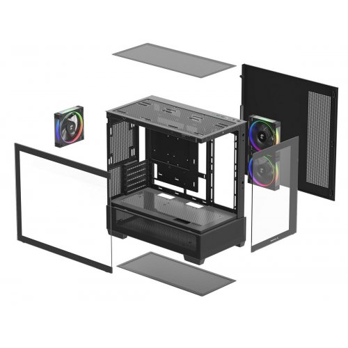 Корпус Deepcool CG380 3F Tempered Glass без БП (R-CG380-BKAGM3-G) Black купить в Украине: Киев, Днепр, Харьков, Одесса  | Проверка совместимости, низкая цена, отзывы, характеристики от TELEMART фото