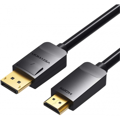Уцінка кабель Vention DisplayPort to HDMI 2m (HADBH) Black (Розкрита упаковка, 840235) купити в Україні: Київ, Львів, Хмельницький, Тернопіль, Івано-Франківськ | Низька ціна, відгуки, характеристики від TELEMART фото