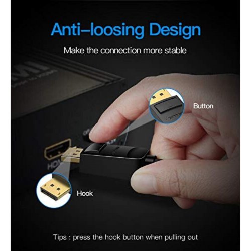 Уцінка кабель Vention DisplayPort to HDMI 2m (HADBH) Black (Розкрита упаковка, 840235) купити в Україні: Київ, Львів, Хмельницький, Тернопіль, Івано-Франківськ | Низька ціна, відгуки, характеристики від TELEMART фото