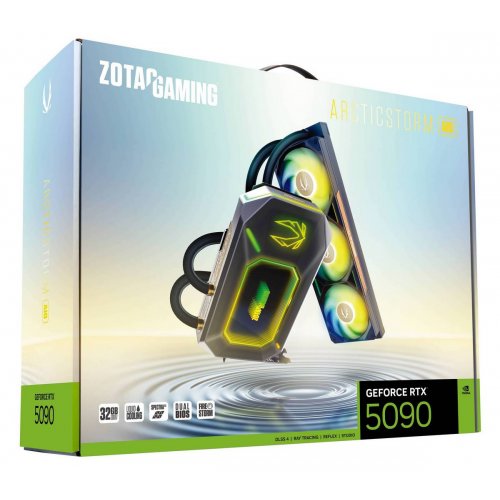 Відеокарта Zotac GeForce RTX 5090 GAMING ARCTICSTORM AIO 32768MB (ZT-B50900K-30P) купити в Україні: Київ, Львів, Хмельницький, Тернопіль, Івано-Франківськ | Перевірка сумісності, низька ціна, відгуки, характеристики від TELEMART фото