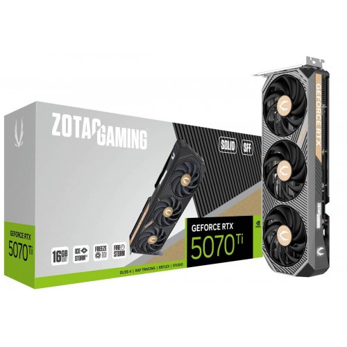 Відеокарта Zotac GeForce RTX 5070 Ti GAMING SOLID SFF 16384MB (ZT-B50710D3-10P) купити в Україні: Київ, Львів, Хмельницький, Тернопіль, Івано-Франківськ | Перевірка сумісності, низька ціна, відгуки, характеристики від TELEMART фото