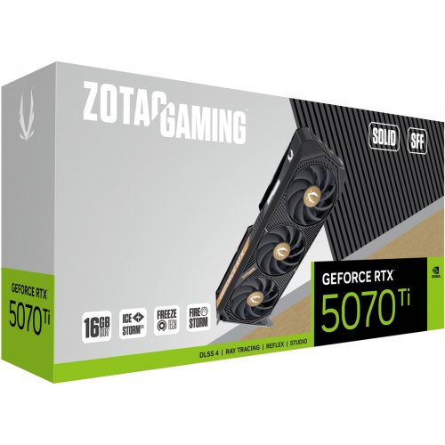 Відеокарта Zotac GeForce RTX 5070 Ti GAMING SOLID SFF 16384MB (ZT-B50710D3-10P) купити в Україні: Київ, Львів, Хмельницький, Тернопіль, Івано-Франківськ | Перевірка сумісності, низька ціна, відгуки, характеристики від TELEMART фото
