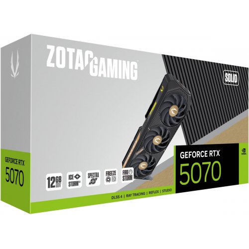 Відеокарта Zotac GeForce RTX 5070 GAMING SOLID 12288MB (ZT-B50700D-10P) купити в Україні: Київ, Львів, Хмельницький, Тернопіль, Івано-Франківськ | Перевірка сумісності, низька ціна, відгуки, характеристики від TELEMART фото