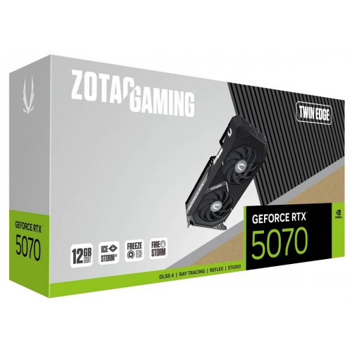 Видеокарта Zotac GeForce RTX 5070 GAMING Twin Edge 12288MB (ZT-B50700E-10P) купить в Украине: Киев, Днепр, Харьков, Одесса  | Проверка совместимости, низкая цена, отзывы, характеристики от TELEMART фото