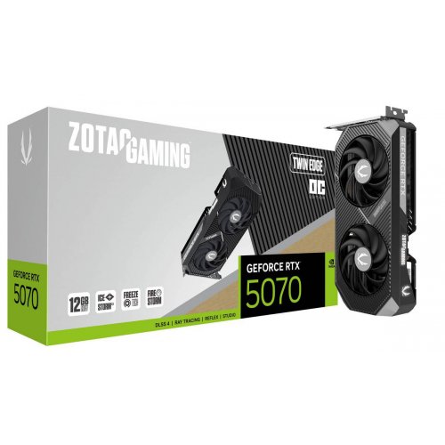 Видеокарта Zotac GeForce RTX 5070 GAMING Twin Edge OC 12288MB (ZT-B50700H-10P) купить в Украине: Киев, Днепр, Харьков, Одесса  | Проверка совместимости, низкая цена, отзывы, характеристики от TELEMART фото
