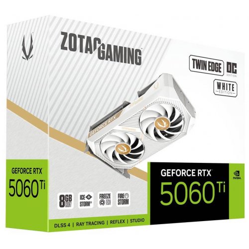 Видеокарта Zotac GeForce RTX 5060 Ti GAMING Twin Edge OC White 8192MB (ZT-B50610Q-10M) купить в Украине: Киев, Днепр, Харьков, Одесса  | Проверка совместимости, низкая цена, отзывы, характеристики от TELEMART фото