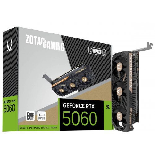 Відеокарта Zotac GeForce RTX 5060 GAMING Low Profile 8192MB (ZT-B50600L-10L) купити в Україні: Київ, Львів, Хмельницький, Тернопіль, Івано-Франківськ | Перевірка сумісності, низька ціна, відгуки, характеристики від TELEMART фото