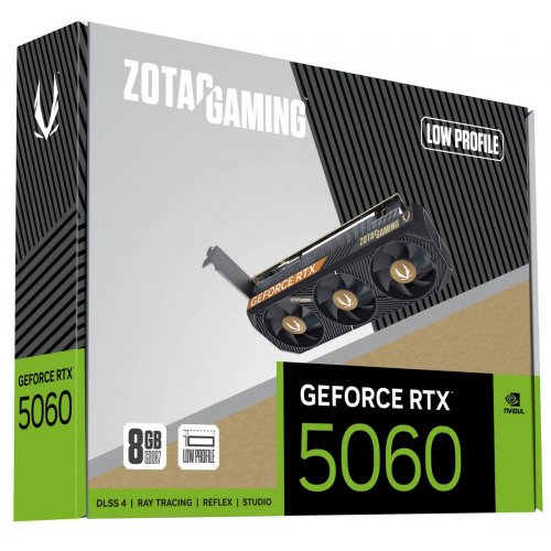 Відеокарта Zotac GeForce RTX 5060 GAMING Low Profile 8192MB (ZT-B50600L-10L) купити в Україні: Київ, Львів, Хмельницький, Тернопіль, Івано-Франківськ | Перевірка сумісності, низька ціна, відгуки, характеристики від TELEMART фото