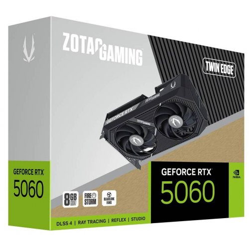 Відеокарта Zotac GeForce RTX 5060 GAMING Twin Edge 8192MB (ZT-B50600E-10M) купити в Україні: Київ, Львів, Хмельницький, Тернопіль, Івано-Франківськ | Перевірка сумісності, низька ціна, відгуки, характеристики від TELEMART фото