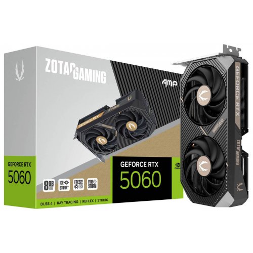Відеокарта Zotac GeForce RTX 5060 GAMING AMP 8192MB (ZT-B50600F-10M) купити в Україні: Київ, Львів, Хмельницький, Тернопіль, Івано-Франківськ | Перевірка сумісності, низька ціна, відгуки, характеристики від TELEMART фото