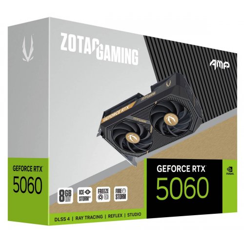 Відеокарта Zotac GeForce RTX 5060 GAMING AMP 8192MB (ZT-B50600F-10M) купити в Україні: Київ, Львів, Хмельницький, Тернопіль, Івано-Франківськ | Перевірка сумісності, низька ціна, відгуки, характеристики від TELEMART фото