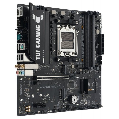 Уценка материнская плата Asus TUF GAMING A620AM-PLUS WIFI (sAM5, AMD A620A) (Следы использования, 840316) купить в Украине: Киев, Днепр, Харьков, Одесса  | Проверка совместимости, низкая цена, отзывы, характеристики от TELEMART фото