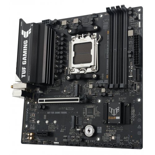 Уценка материнская плата Asus TUF GAMING A620AM-PLUS WIFI (sAM5, AMD A620A) (Следы использования, 840316) купить в Украине: Киев, Днепр, Харьков, Одесса  | Проверка совместимости, низкая цена, отзывы, характеристики от TELEMART фото