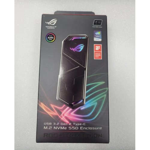 Уценка внешний карман Asus ROG Strix Arion M.2 SSD NVME PCIe Enclosure USB Type-C (ESD-S1C) Black (Следы использования, 840494) купить в Украине: Киев, Днепр, Харьков, Одесса  | Низкая цена, отзывы, характеристики от TELEMART фото