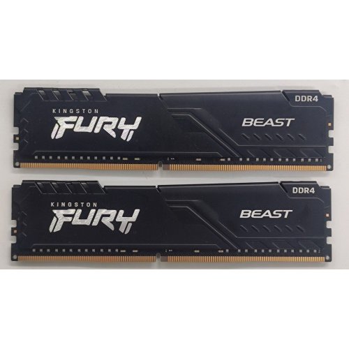 Озу Kingston DDR4 32GB (2x16GB) 3200Mhz FURY Beast Black (KF432C16BB1K2/32) (Восстановлено продавцом, 840619) купить в Украине: Киев, Днепр, Харьков, Одесса  | Проверка совместимости, низкая цена, отзывы, характеристики от TELEMART фото