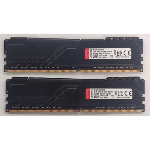 Озу Kingston DDR4 32GB (2x16GB) 3200Mhz FURY Beast Black (KF432C16BB1K2/32) (Восстановлено продавцом, 840619) купить в Украине: Киев, Днепр, Харьков, Одесса  | Проверка совместимости, низкая цена, отзывы, характеристики от TELEMART фото